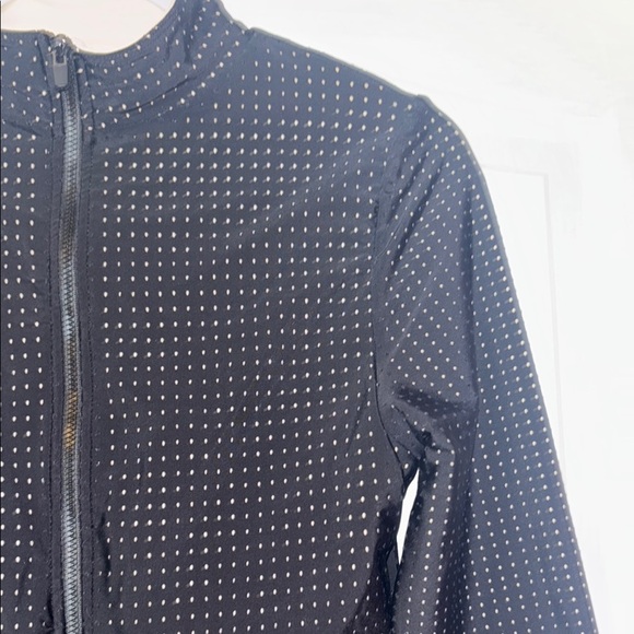 Fabletics Black and Tan One Piece Swimsuit with Zip Front - Picture 8 of 11